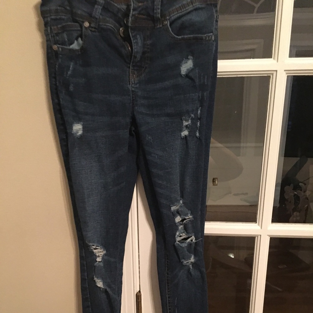 Indigo Rein Dark colored ripped jeans
